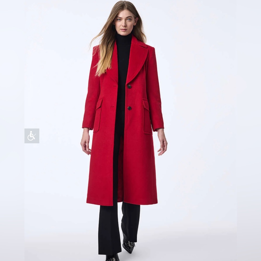 Bernardo Cascade Wool Coat